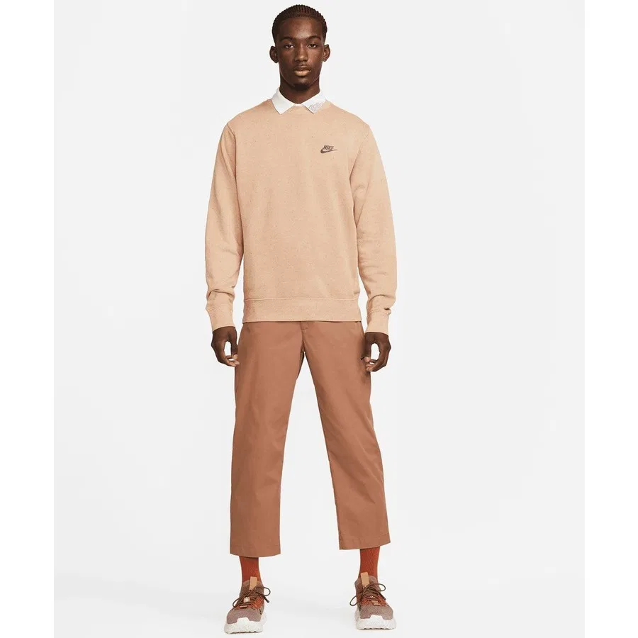 Свитшот спортивный с длинным рукавом Nike Club Crew Revival, Коричневый — фото 2