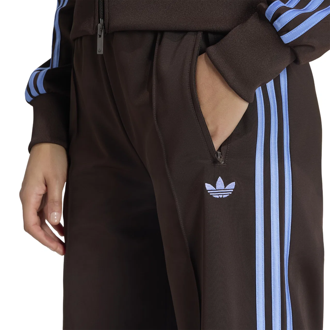 Женские спортивные штаны из переработанного полиэстера Adicolor Classics Firebird Track Pants Adidas, Aurora Coffee/Blue Fusion — фото 3