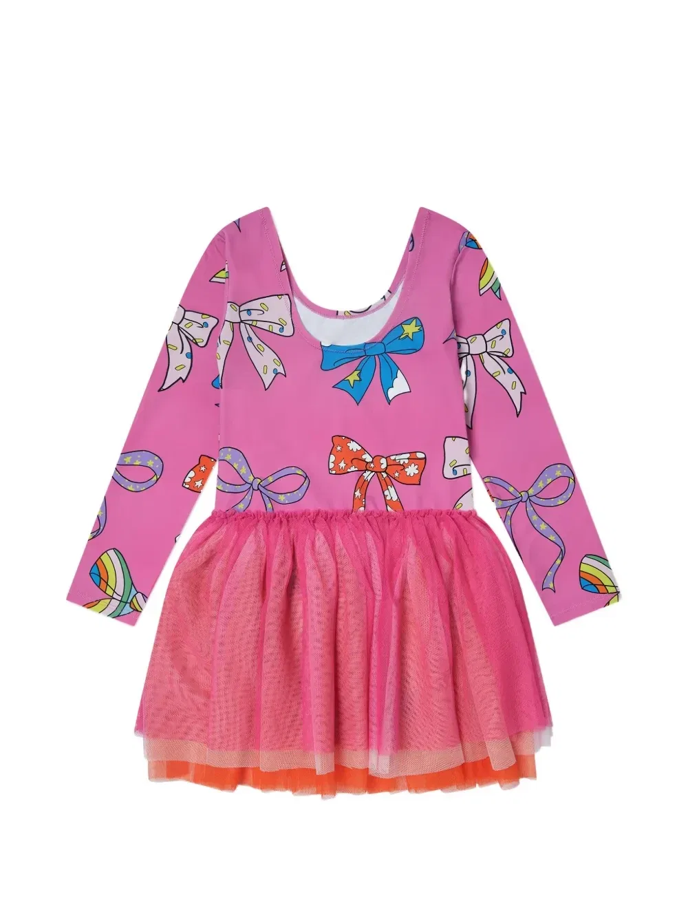 Платье с бантом и вставками Stella McCartney Kids, розовый