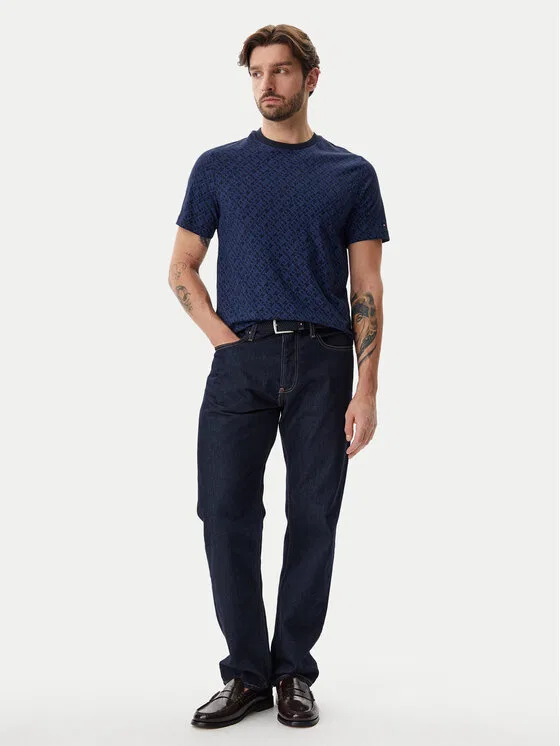 Футболка regular fit Monogram Tommy Hilfiger, темно-синий — фото 2