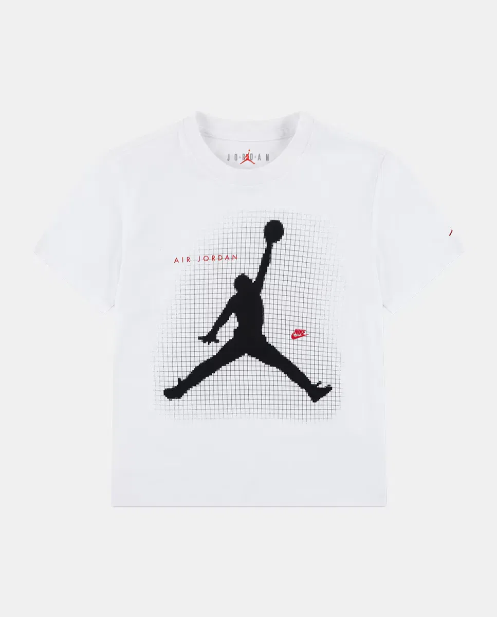 Детская футболка для мальчиков с принтом Jdb Jumpman Grid Blur Jordan, Blanco — фото 3