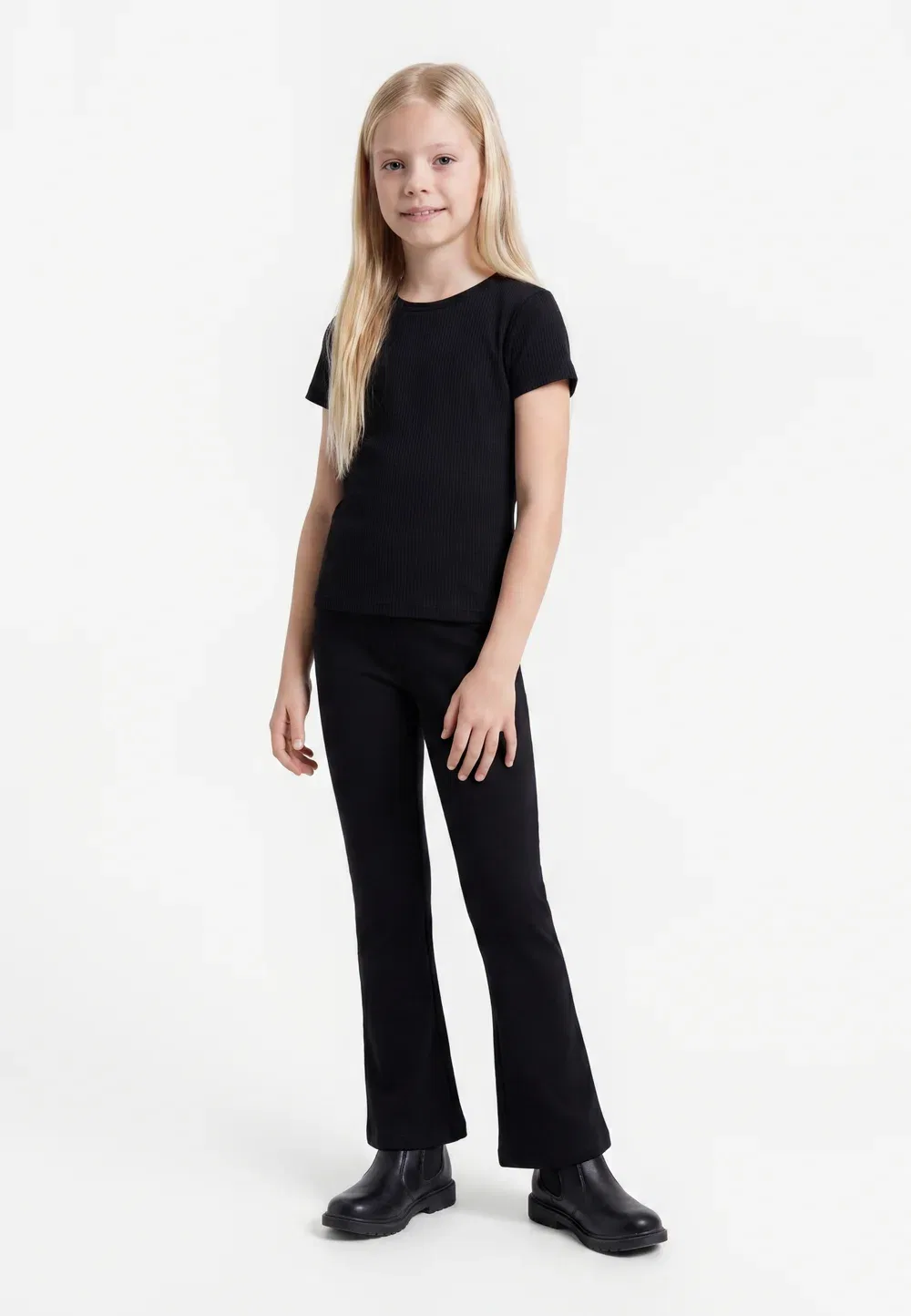 Kogtrinny однотонные расклешенные - леггинсы - брюки Only Girls, Black
