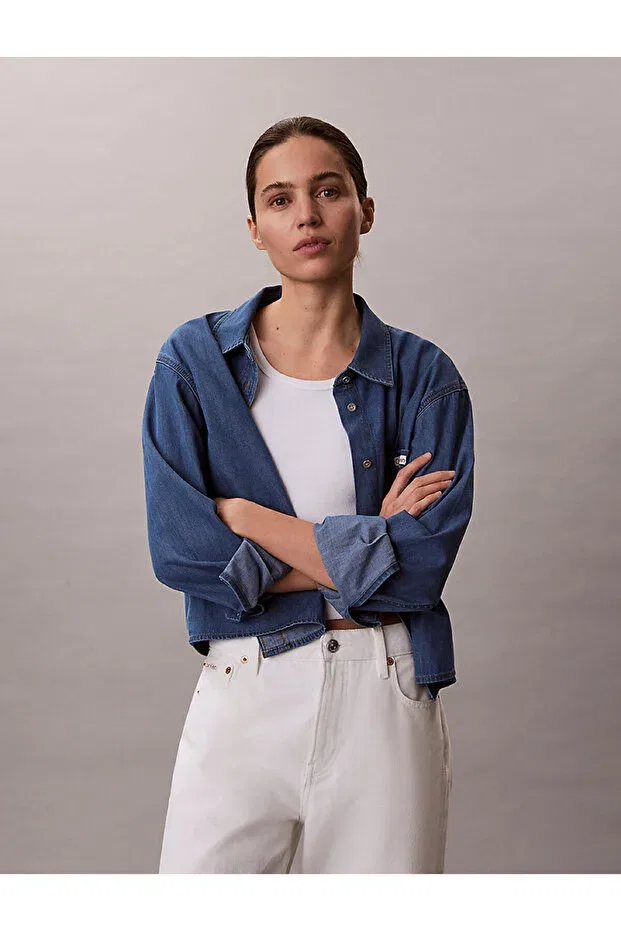 Женская рубашка с принтом New Dad Annopolis Calvin Klein, Sky Blue