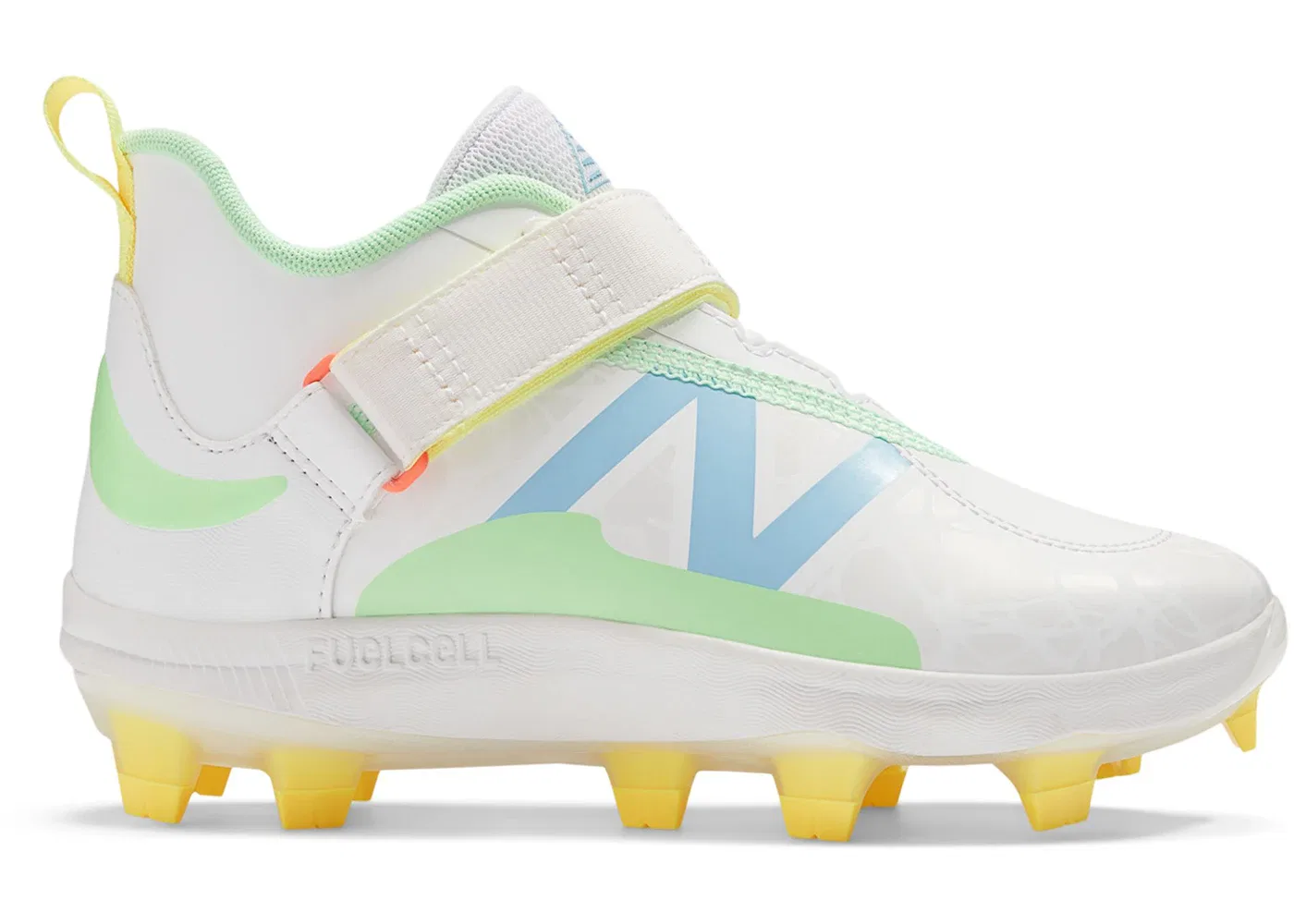 Детские бутсы FuelCell Lindor 2 New Balance, White/Neon Dragonfly/Cosmic Pineapple