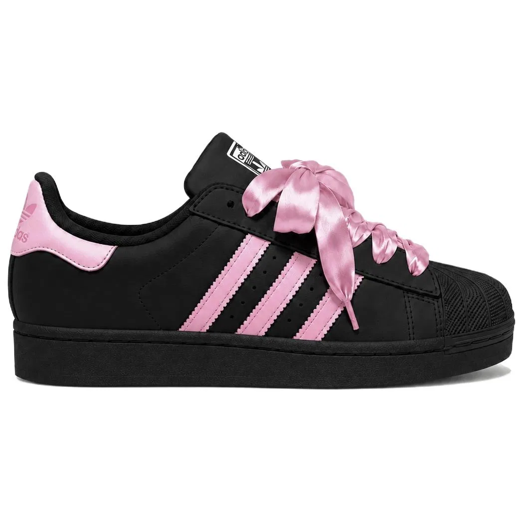 Детские кастомные кроссовки-скейтборды с принтом, Adidas Originals, Black Pink — фото 4