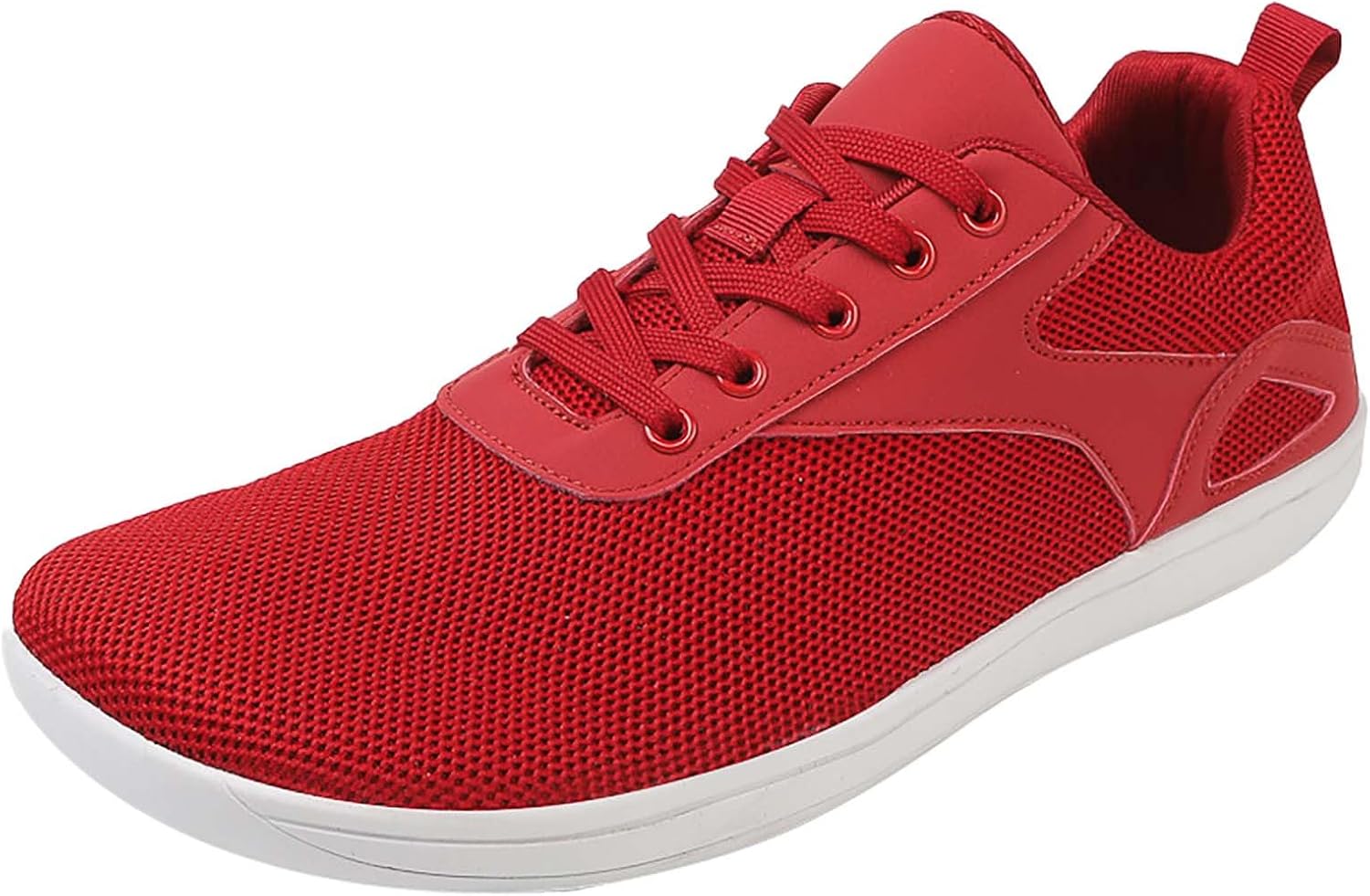 

Мужские кроссовки для бега с широким носком, растяжкой, на липучке, дышащей сеткой, резиновой подошвой, легкие Generic, красный