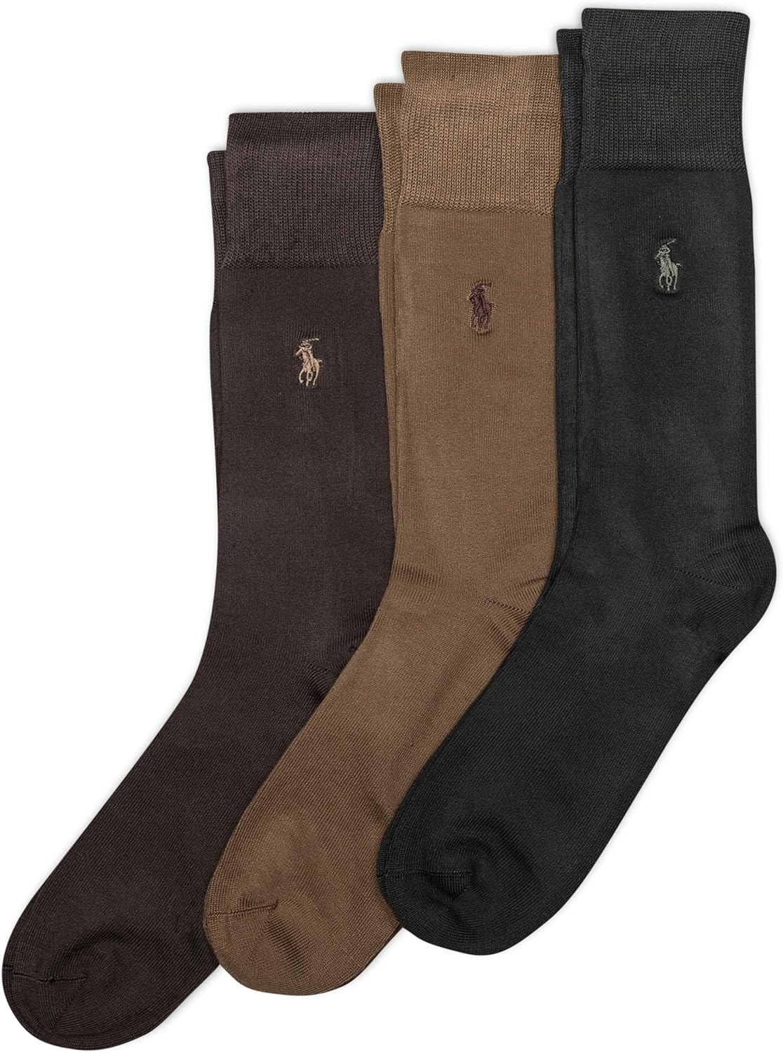POLO RALPH LAUREN Мужские супермягкие плоские классические носки-следки (3 пары), Brown