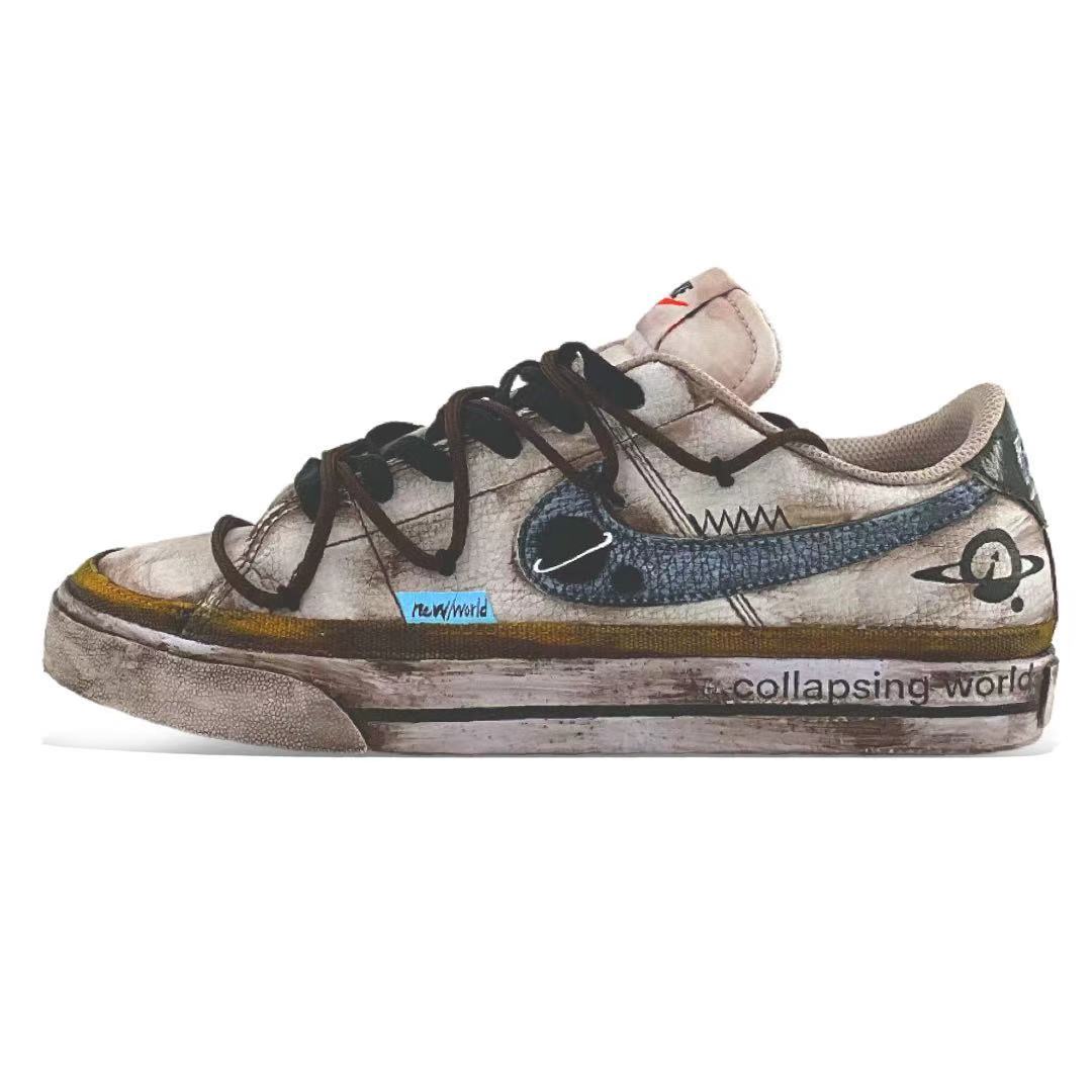 

Nike Мужские низкие скейтборд-кроссовки Court Legacy Wasteland World, износостойкие и легкие, белого и коричневого цвета