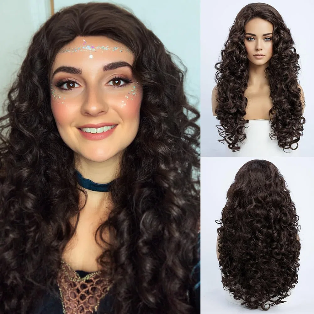 Женский длинный вьющийся парик «Dark Brown Curls» от SIMKAYLEE Simkaylee, Dark Brown