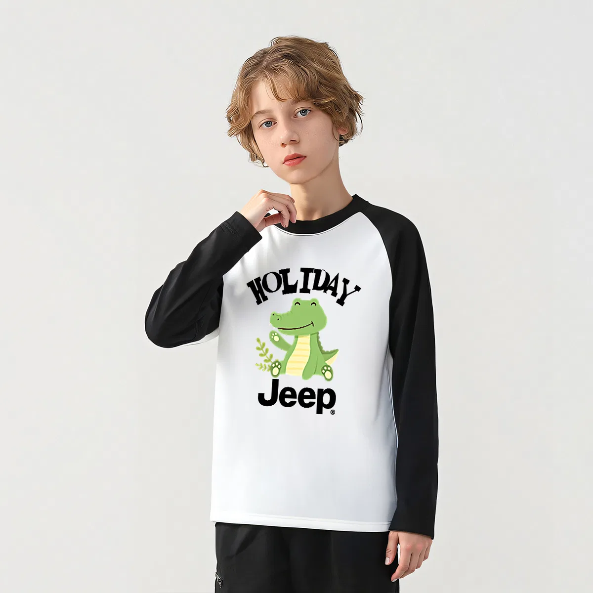Свитшот детский Grade School с круглым вырезом Moderate Jeep, Black White — фото 4