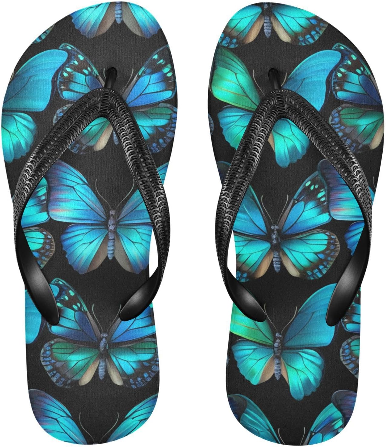 

Вьетнамки с бабочкой, черно-синие, пляжные, резиновые, нескользящие, летние тапочки, обувь для ходьбы для мужчин и женщин Sinestour