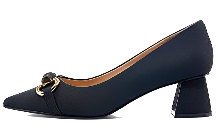 HARSON Модные женские туфли на платформе с массивным каблуком 5 см черные, цвет Black — фото 3