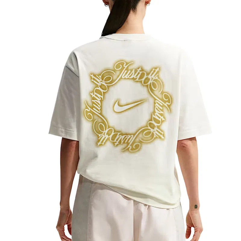 Женская футболка с опущенным плечом Drop Shoulder Sleeve Nike, Sail White — фото 3