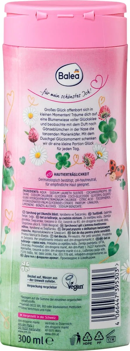 Набор для ухода за телом Balea: гель для душа Happy Moment и крем-гель для душа Be Soft, 2 x 300 мл Balea — фото 4