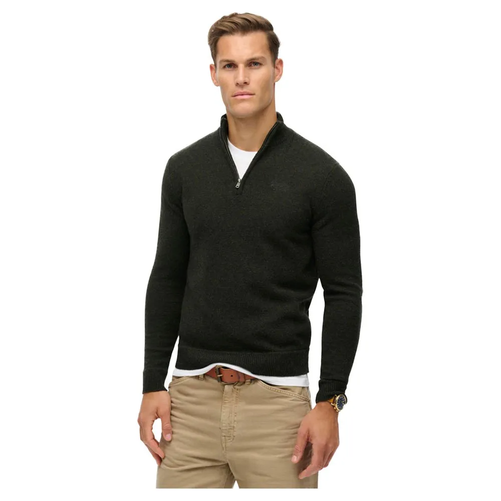 

Свитер Superdry Essential Embroidered half zip, черный