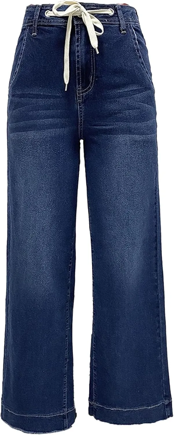 Модные джинсы для женщин 2025 wide leg high waisted stretchy