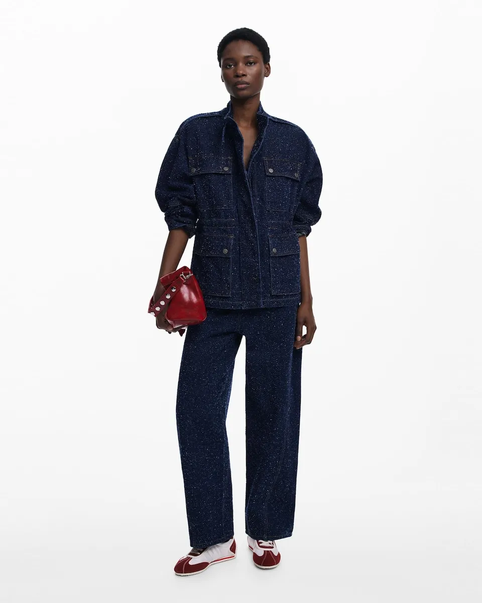 

Женская куртка-тракер с карманами Desigual, темно-синий