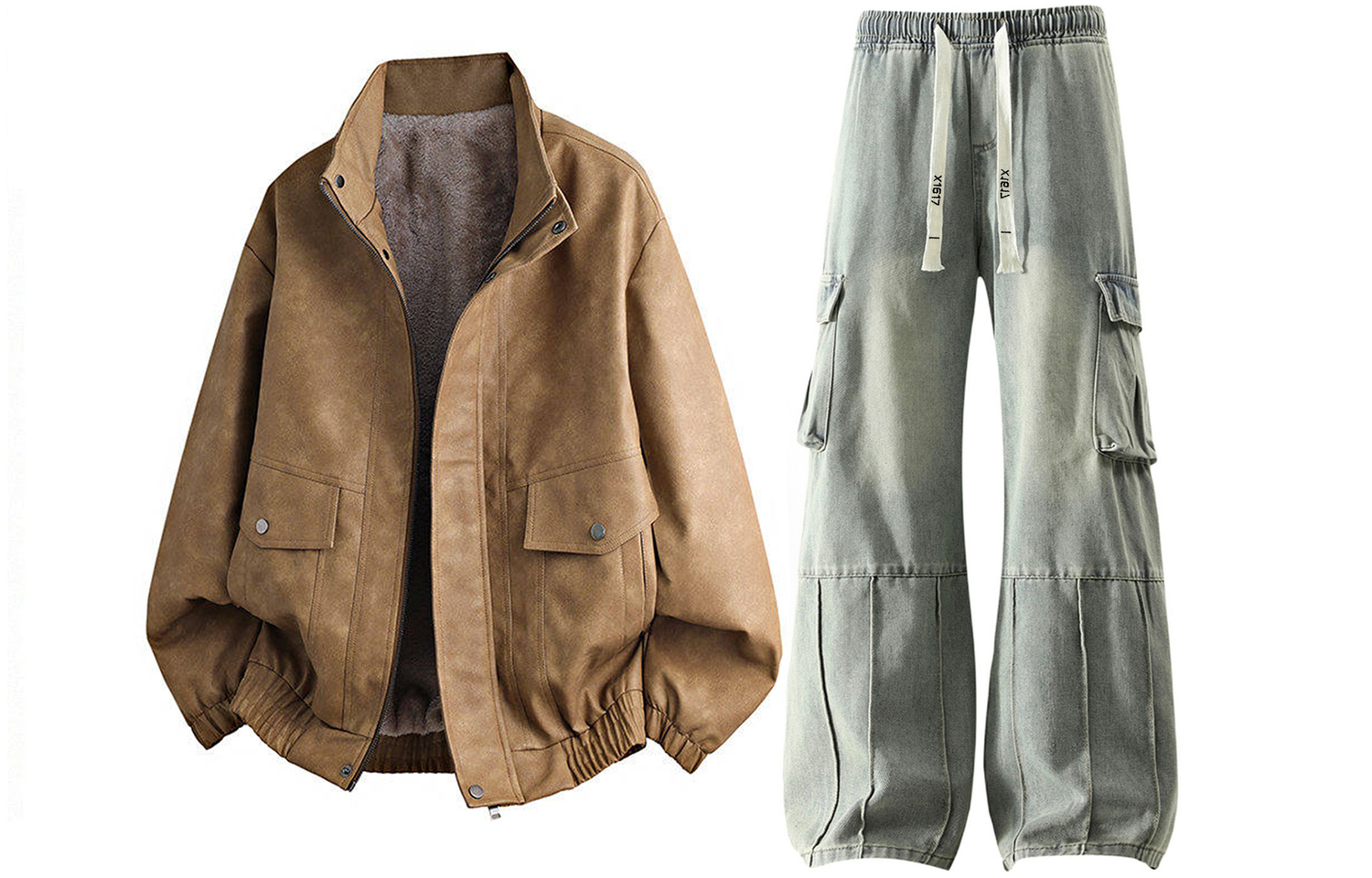 

Повседневная спортивная одежда Unisex с воротником стойкой умеренная X1617, хаки jacket puffer jacket+желтый mud fleece-lined jeans