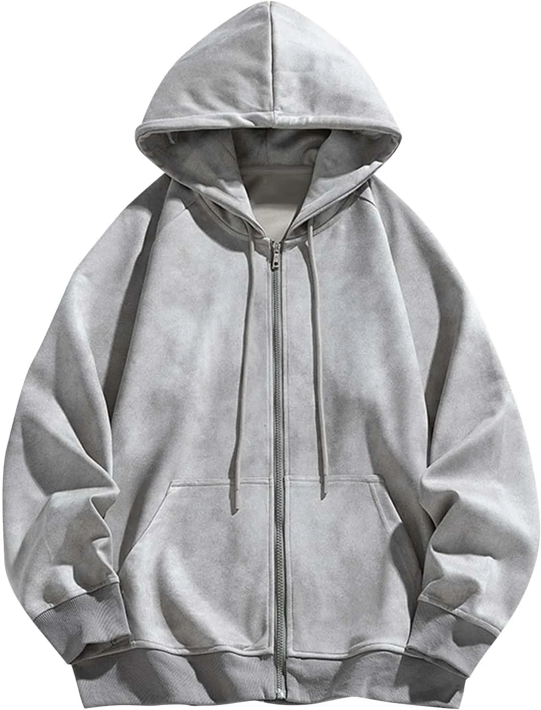 

Мужская флисовая худи с молнией Acid Wash Vintage Oversized Xiaojmake