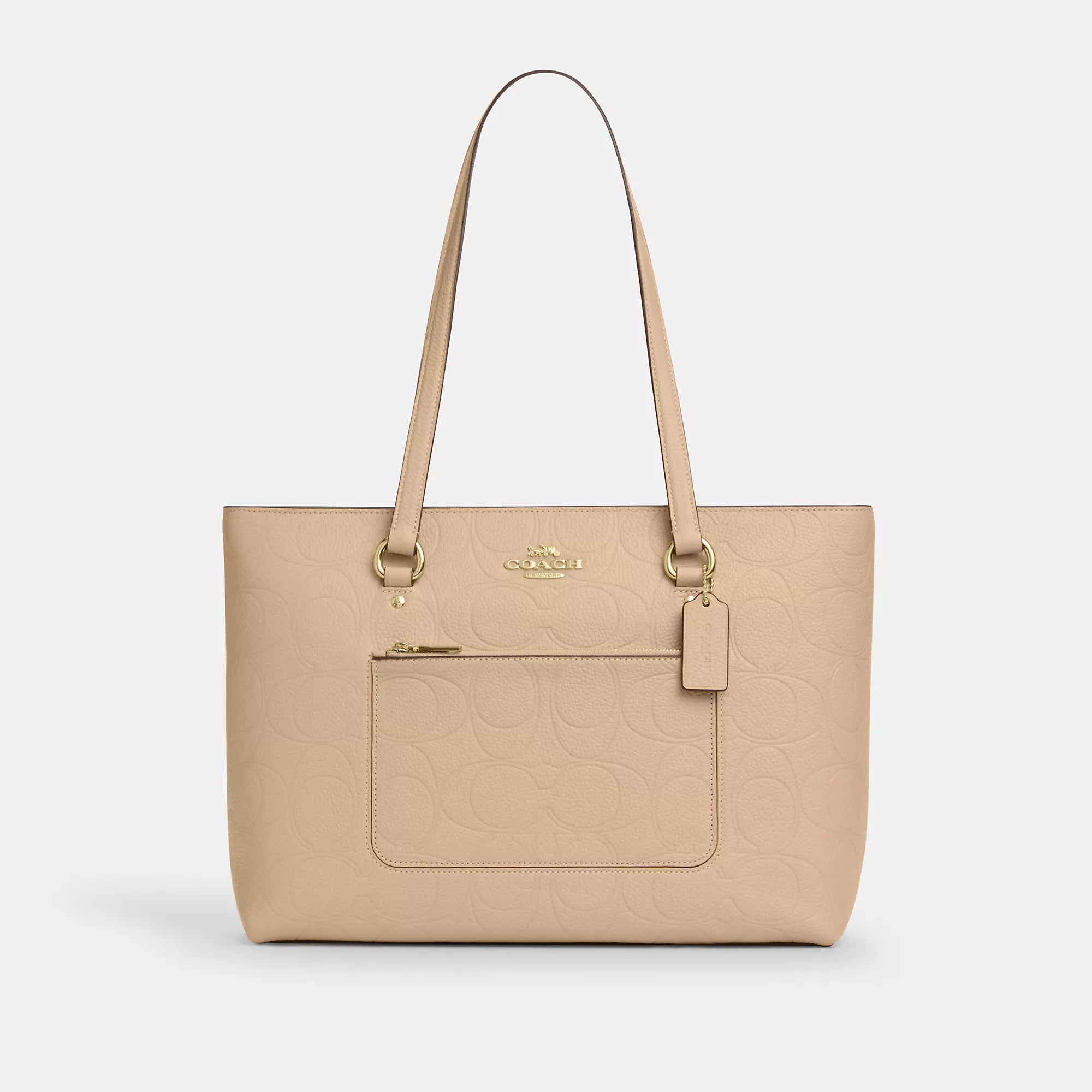 

Сумка-тоут Coach Outlet Station из фирменной кожи, Oat