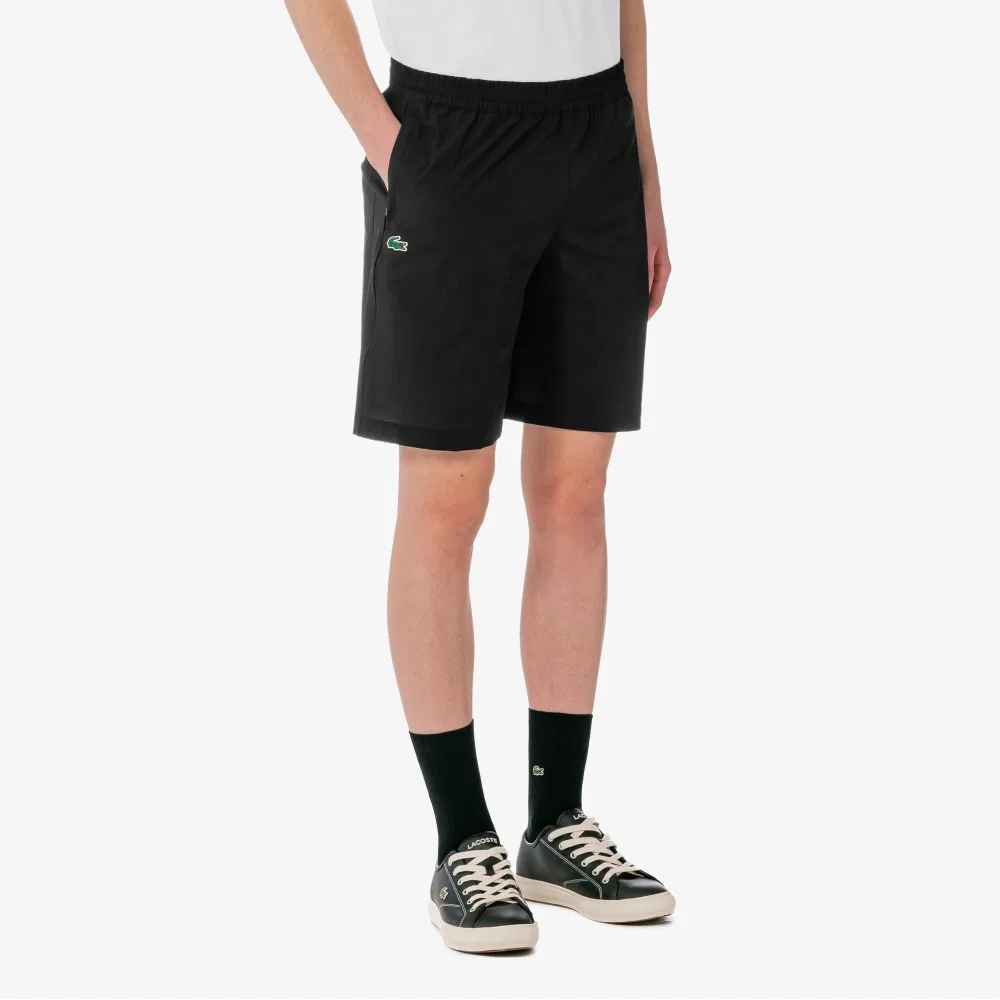 Мужские теннисные шорты из тканого материала чёрные от Lacoste — фото 2