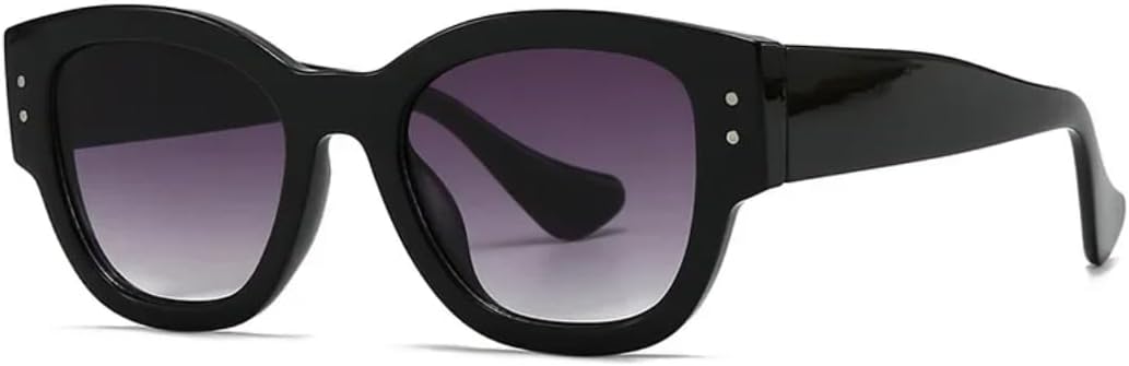 

Солнцезащитные очки с защитой UV400 | Панк-оправа "кошачий глаз" с заклепками | для женщин и мужчин, для занятий спортом на открытом воздухе и вождения DSVIGF, Black Gray