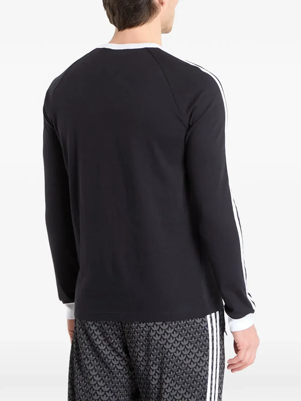Лонгслив с вышитым логотипом Adidas, черный — фото 2