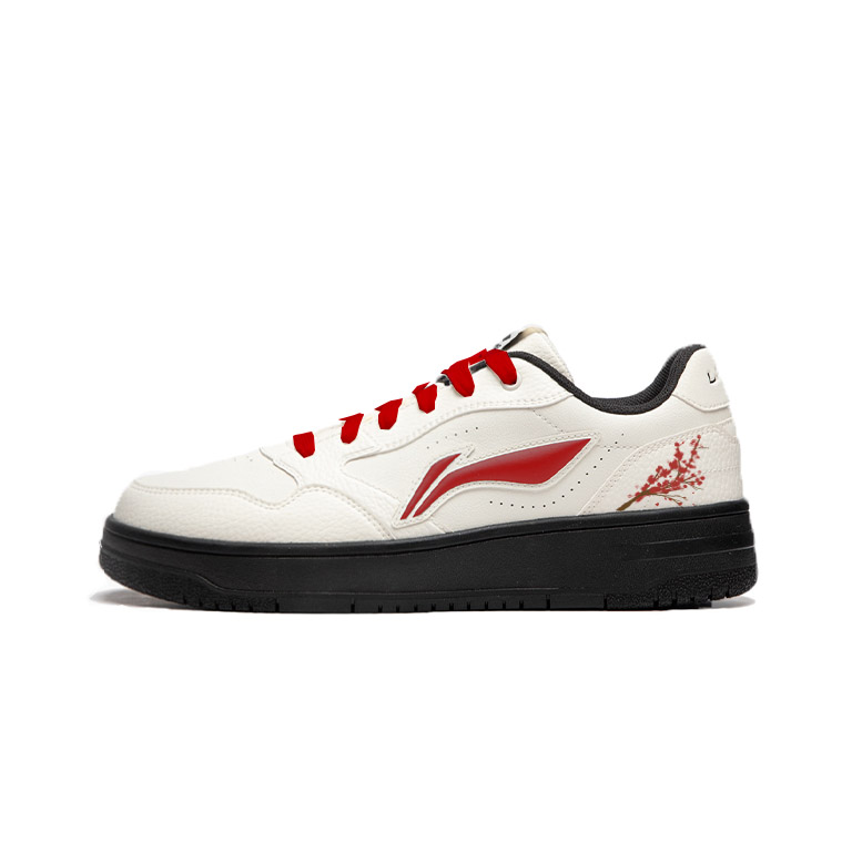 

Li-Ning Snow Piling Synthetic Leather Abrasion Resistant Slip Resistant низкие кроссовки для скейтбординга Unisex White, Red