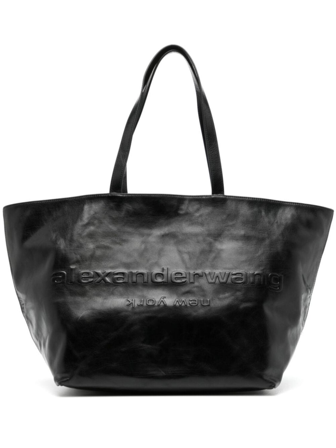 

Сумка-тоут Punch с тисненым логотипом Alexander Wang, черный