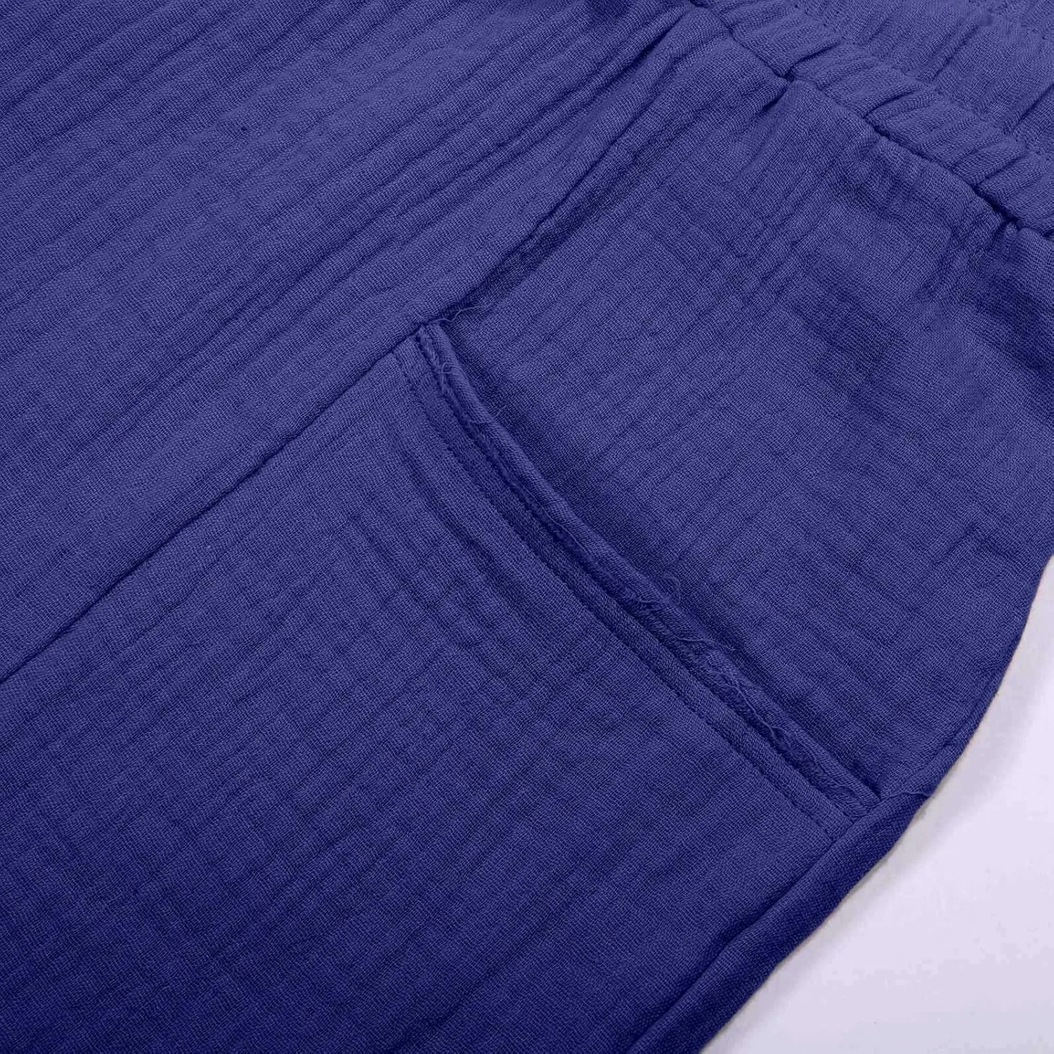 Шорты спортивные с высокой талией, на завязках, с карманами, Blue — фото 4