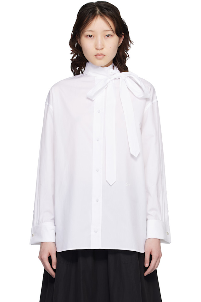

Рубашка Kenzo Paris с большим бантом, белый