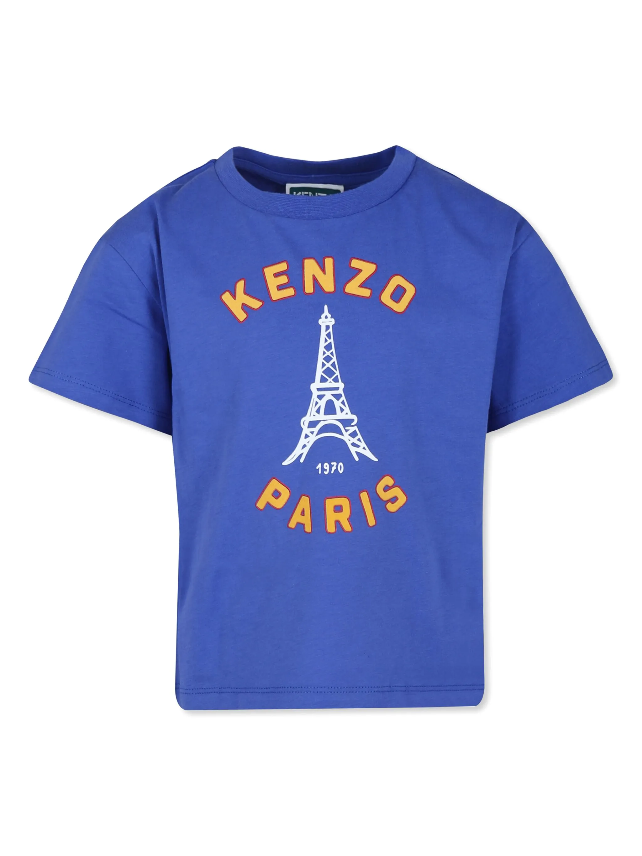 

Футболка из органического хлопка с логотипом Kenzo Kids, синий