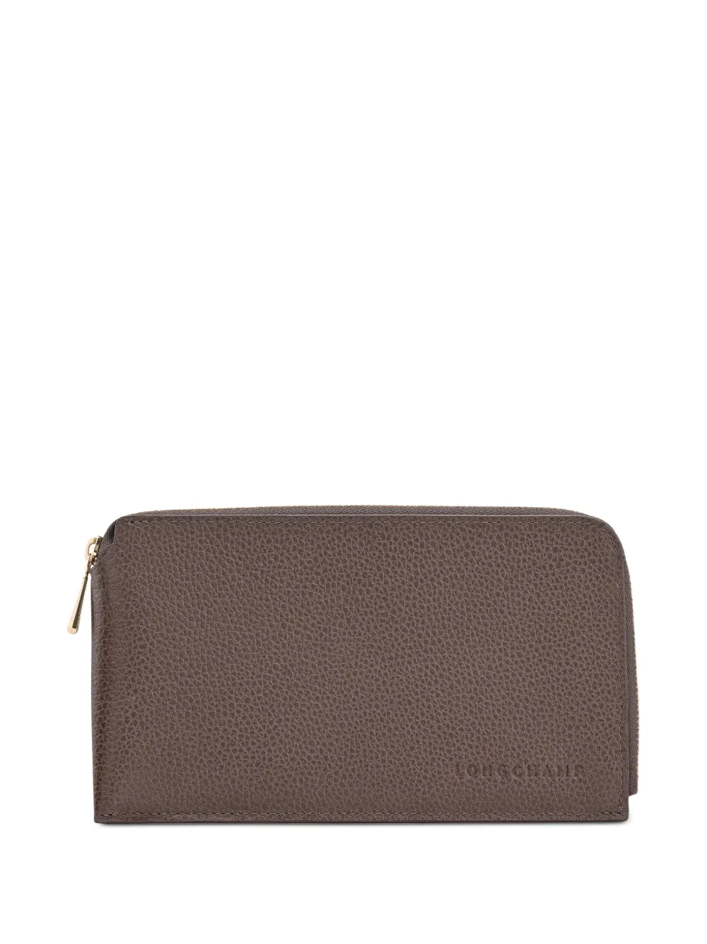 

Кожаный клатч Foulonné на молнии Longchamp, коричневый