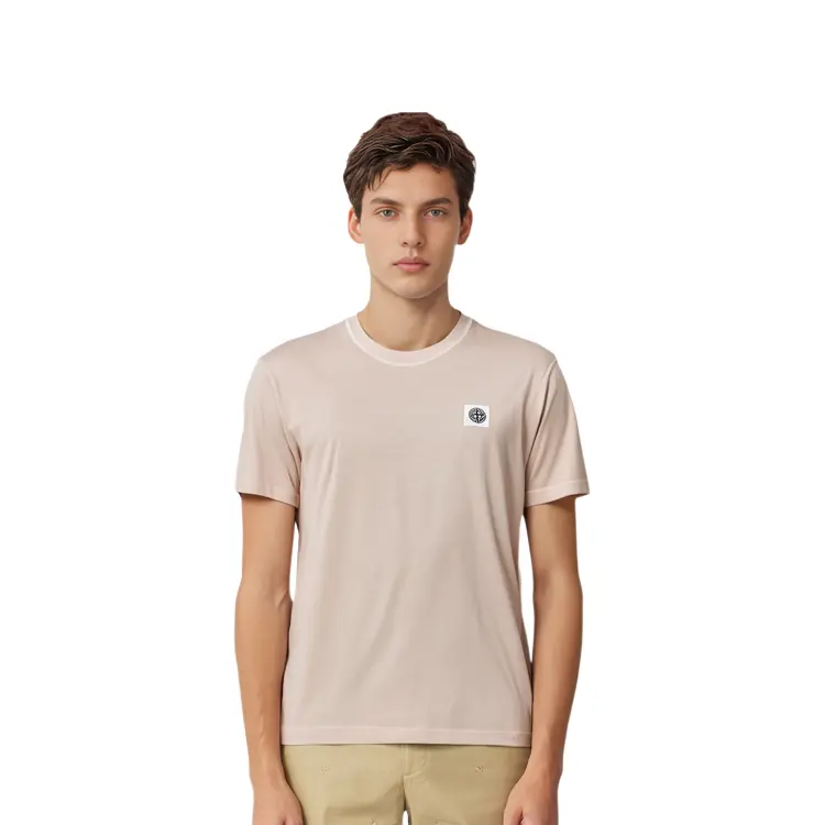 Футболка мужская розовая Stone Island, розовый — фото 4