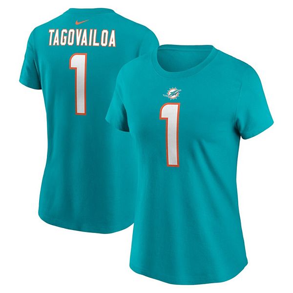 Футболка с именем и номером игрока tua tagovailoa aqua miami dolphins Nike — фото 2