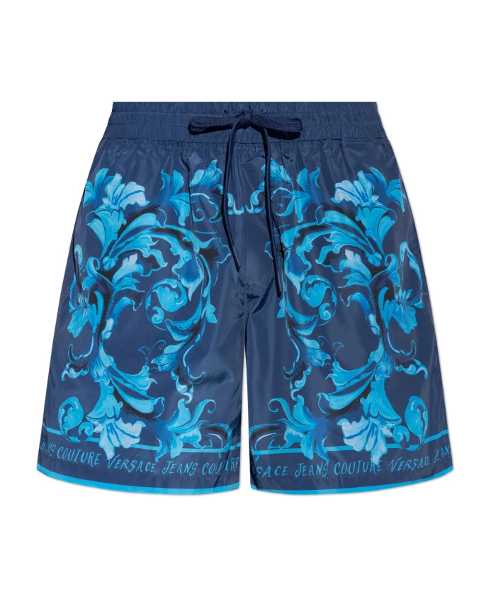 

Шорты с барочным узором Versace Jeans Couture, синий