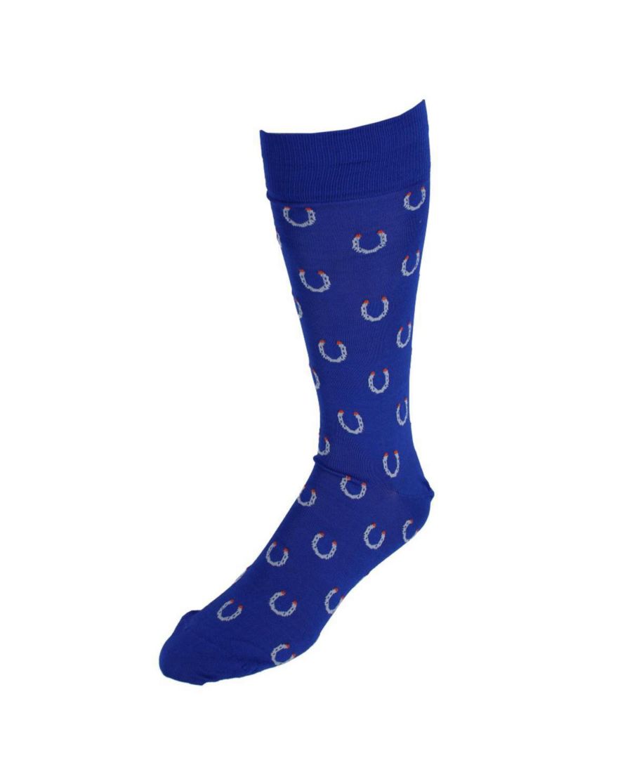 

Мужские носки до колена из хлопка пима с рисунком в виде подковы (1 пара) TRAFALGAR, Clematis blue