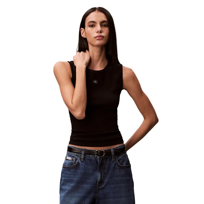 Футболка-майка женская с круглым вырезом Calvin Klein, UB1-Space Black