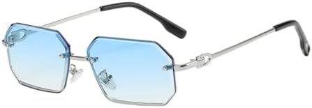 

Мужские солнцезащитные очки Polygon UV400 для женщин, винтажные модные солнцезащитные очки для мужчин, металлические, зеленые, коричневые, синие, женские MTZJH, Silver With Blue