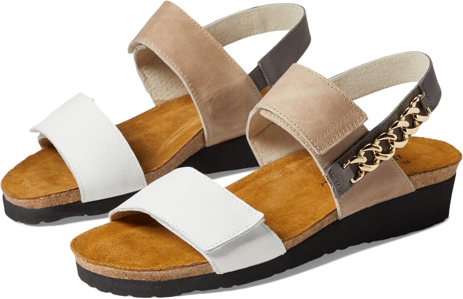 Босоножки Eliana Naot, цвет White/Khaki Beige/Foggy Gray Combination