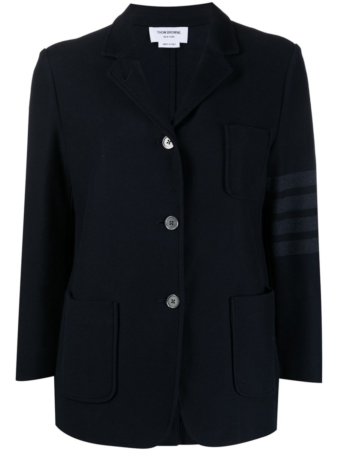 

Thom Browne твиловый жакет с полосками 4-Bar, синий