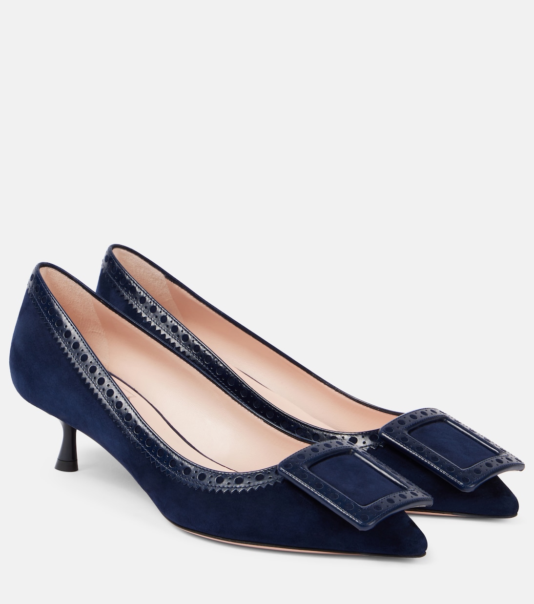 Замшевые туфли Vin In The City 45 Roger Vivier, Blu Chiaro