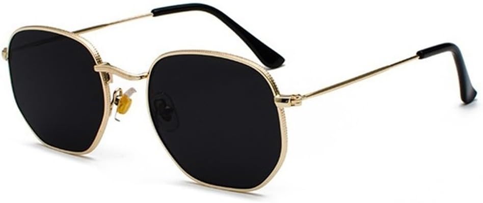 

Солнцезащитные очки шестиугольной формы для мужчин и женщин, квадратные и многоугольные солнцезащитные очки в стиле ретро с металлической оправой GHVWYX, C02 Gold Blackgrey