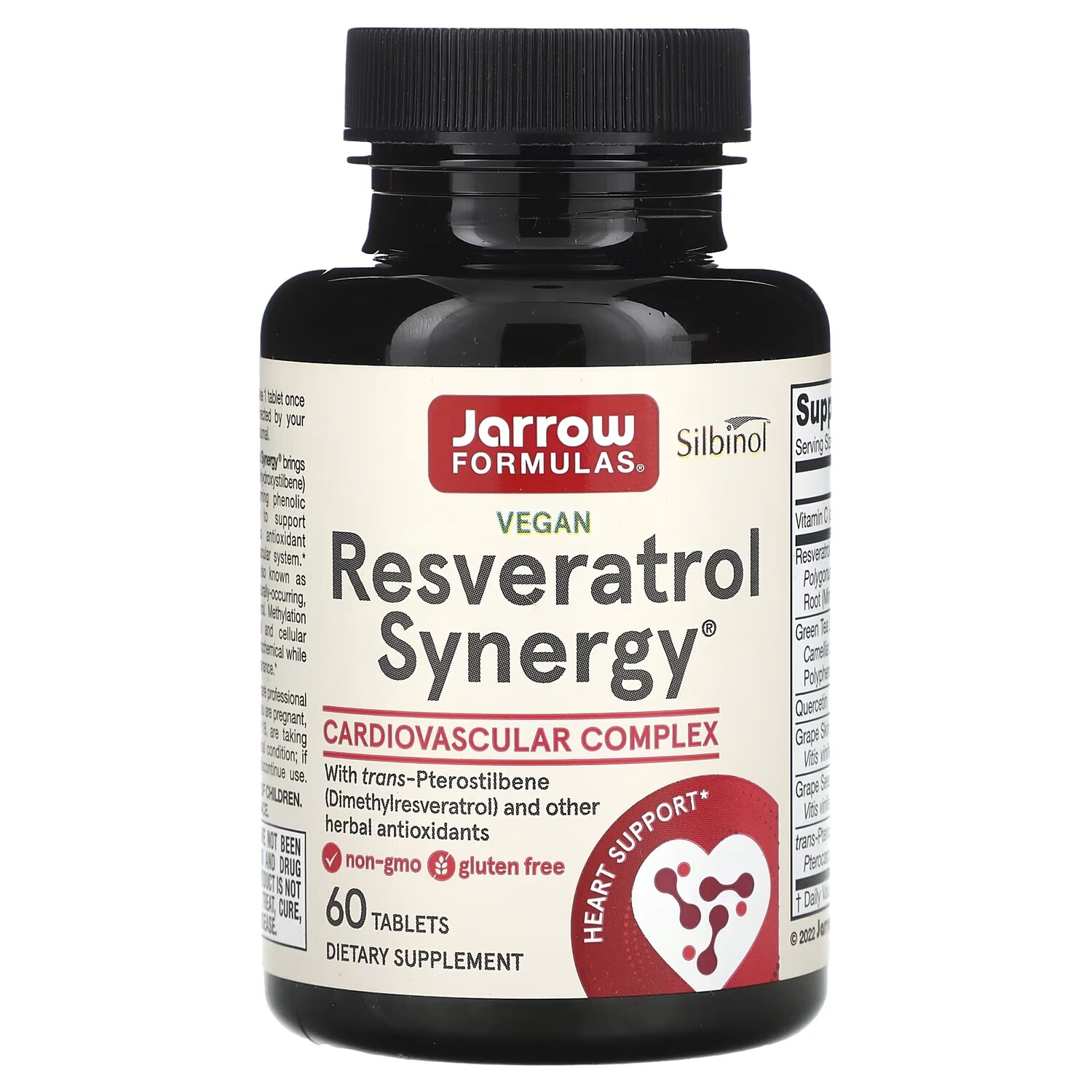 

Веганский ресвератрол Jarrow Formulas Synergy без глютена, 60 таблеток