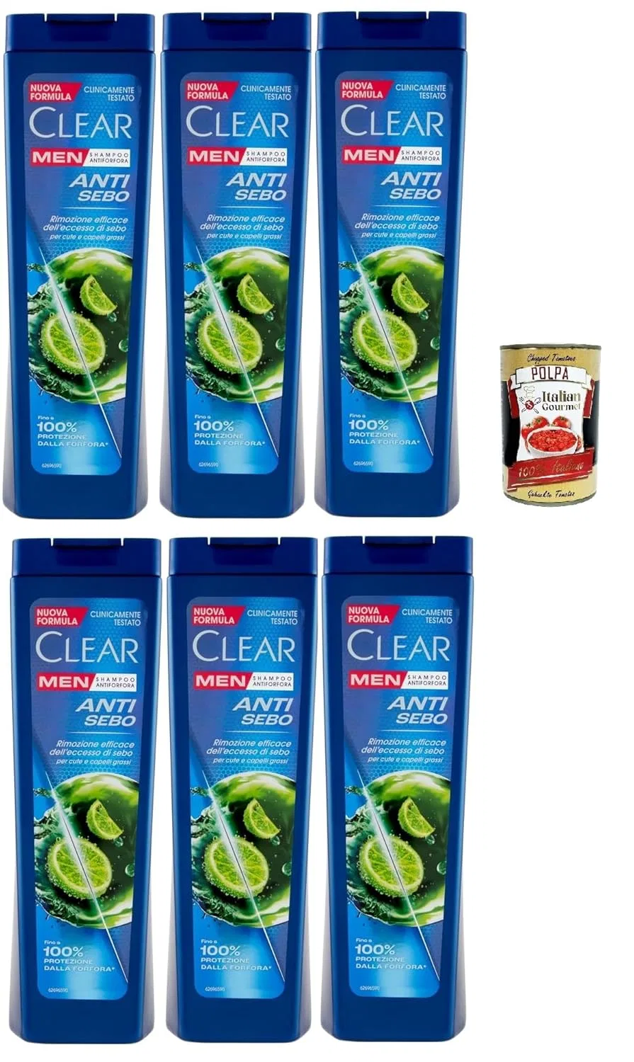 Мужской шампунь против перхоти «Anti-Sebo» для жирной кожи головы от Clear Men Italian Gourmet E.R.