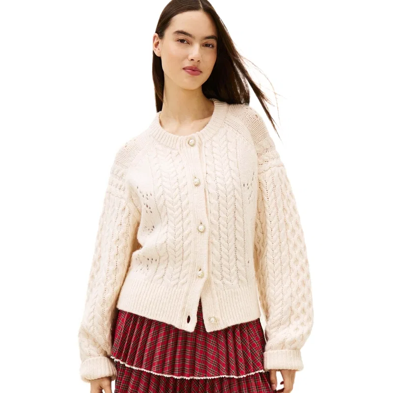 Женский джемпер хлопковый Tommy Hilfiger, Ecru Ybh