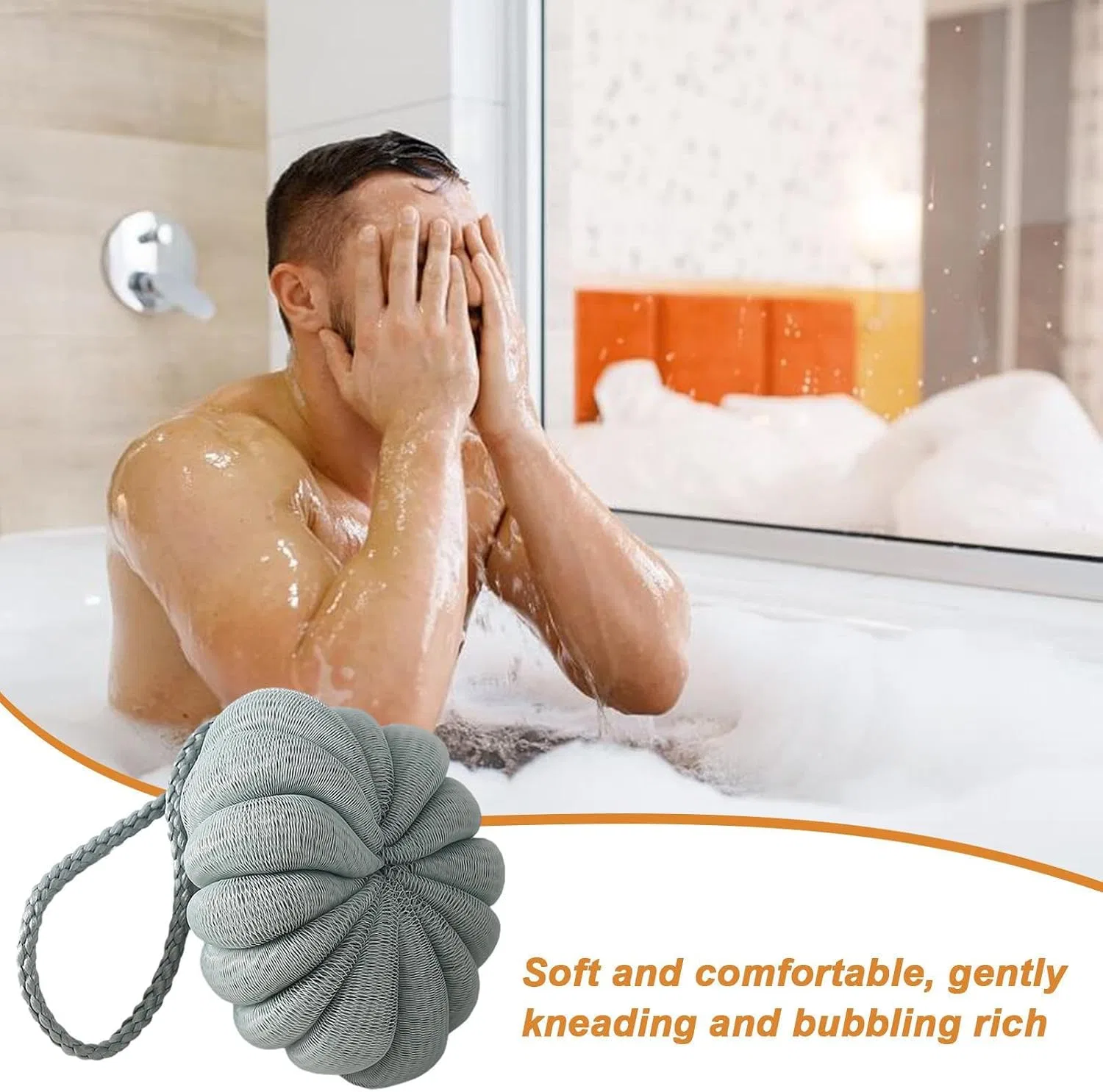 Мочалка для душа Body Brush, Jildouf, Оранжевый — фото 3