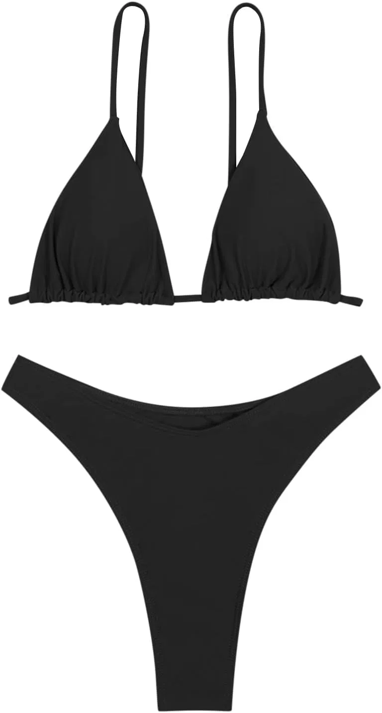 Женский купальный костюм бикини с высокой талией, Black — фото 3