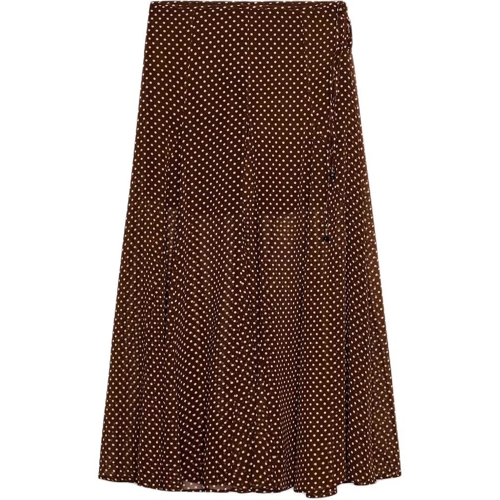 Женская длинная юбка повседневная Brown/Nude, ZARA