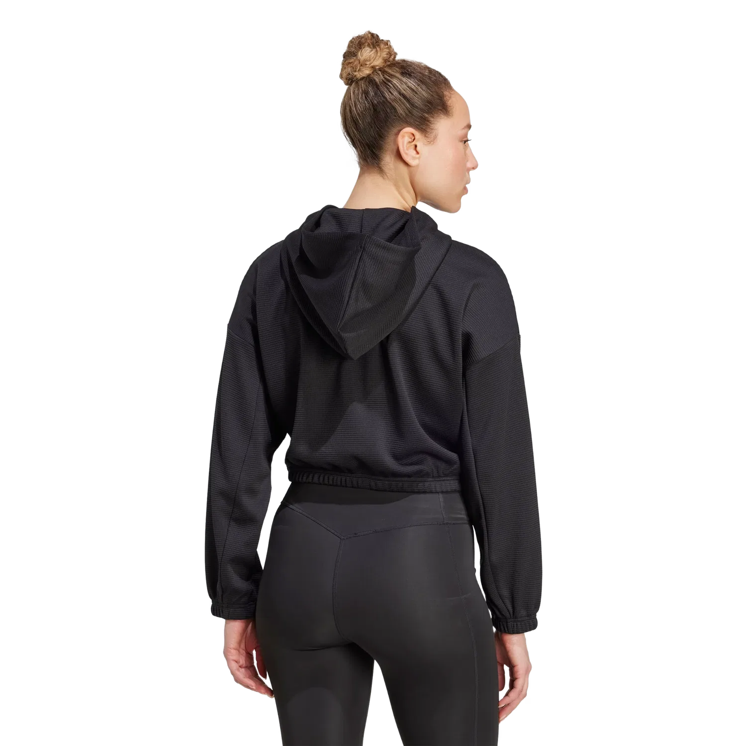 Женское свободное худи для йоги Adidas, черный — фото 3